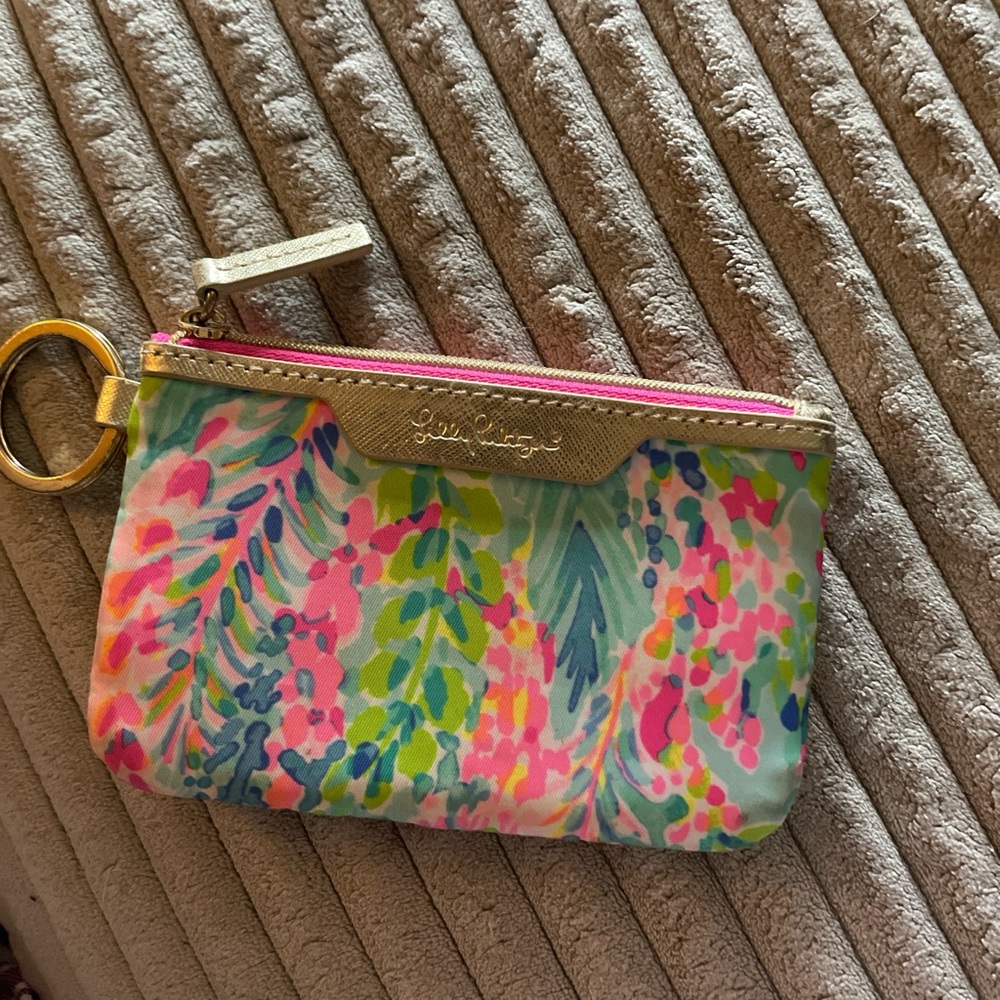 Lily Pulitzer key ring ID holder/change purse